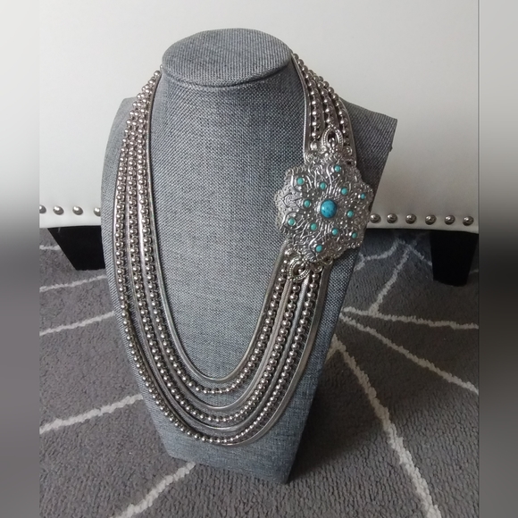 Multi Strand Tiered Necklace - Picture 6 of 16